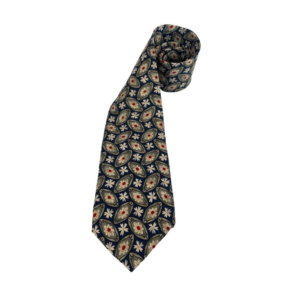 Geoffry Beene Men's Necktie 100 Silk Tie Floral Geometric Wide USA